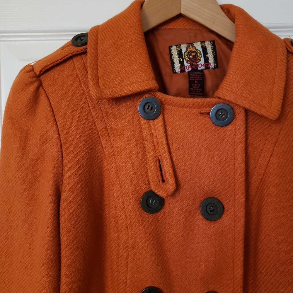 Orange Vintage wool peacoat